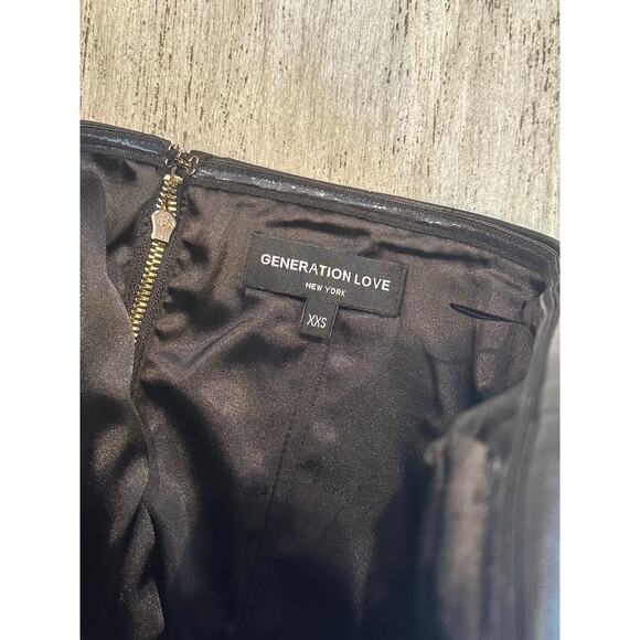 Generation Love Jacqueline Vegan Leather Top Black size XXS - Picture 5 of 8